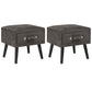 Tables de chevet 2 pcs Gris 40x35x40 cm Velours