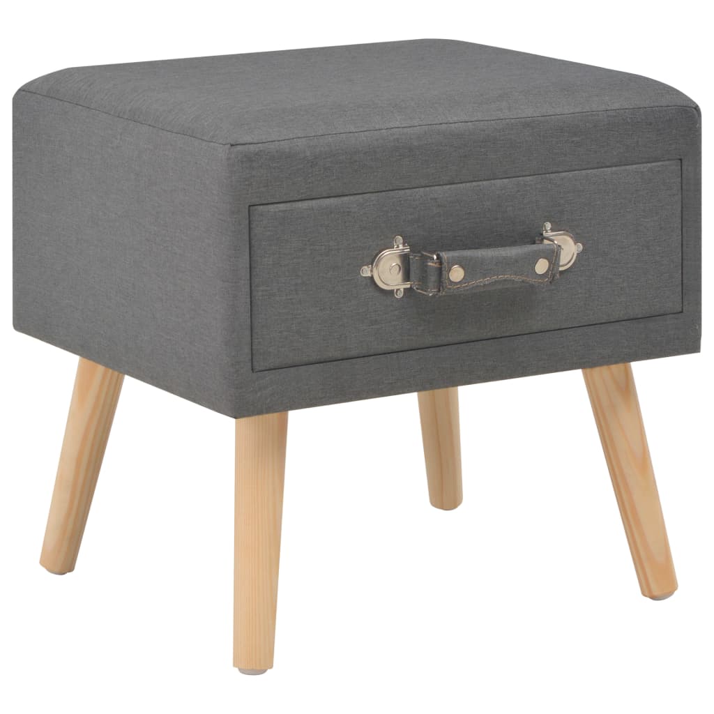 Tables de chevet 2 pcs Gris foncé 40x35x40 cm Tissu