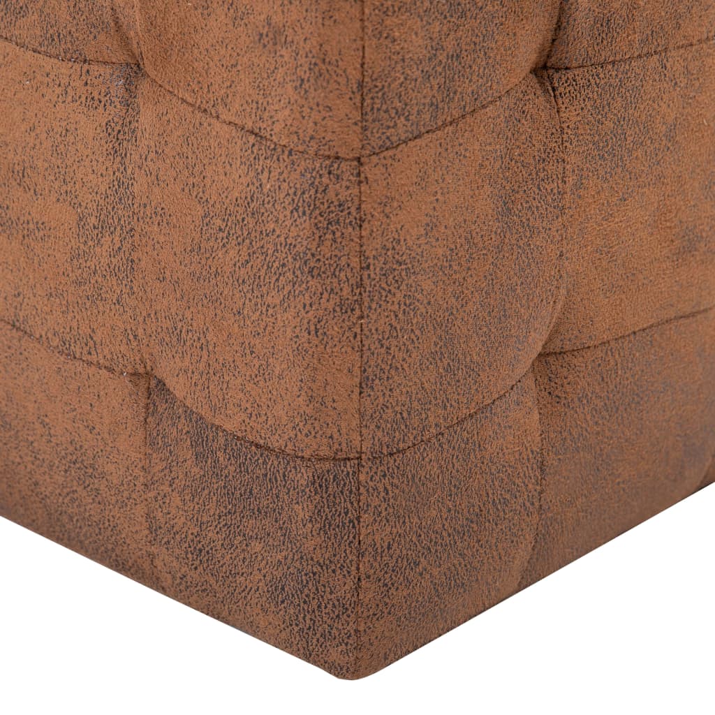 Tables de chevet 2 pcs Marron 30x30x30 cm Similicuir daim