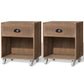 Tables de chevet 2 pcs marron bois massif