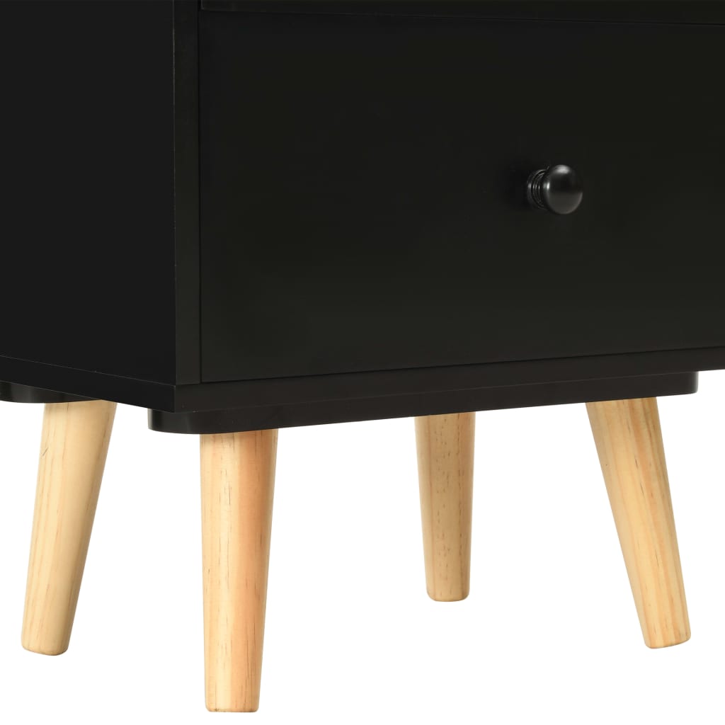 Tables de chevet 2 pcs Noir 40 x 30 x 50 cm Pin massif