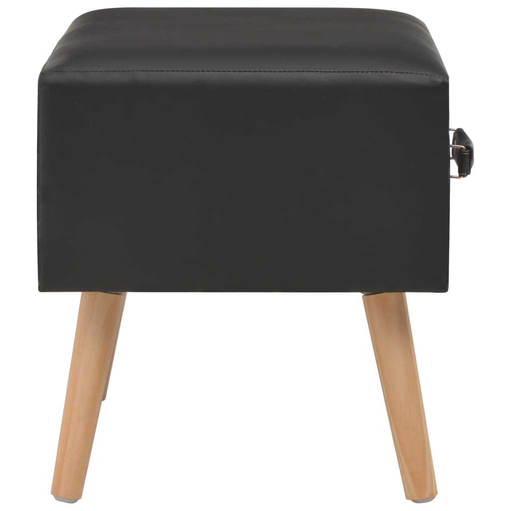 Tables de chevet 2 pcs Noir 40x35x40 cm Similicuir