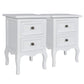 Tables de chevet 4 pcs avec 2 tiroirs MDF Blanc