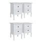 Tables de chevet 4 pcs avec 2 tiroirs MDF Blanc