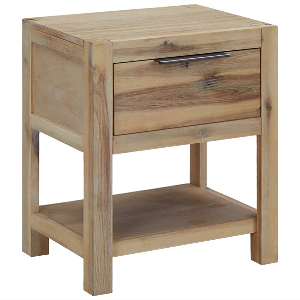 Tables de chevet avec tiroirs 2 pcs 40x30x48 cm Acacia solide