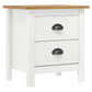 Tables de chevet Hill 2 pcs Blanc 46x35x49,5 cm Bois pin solide