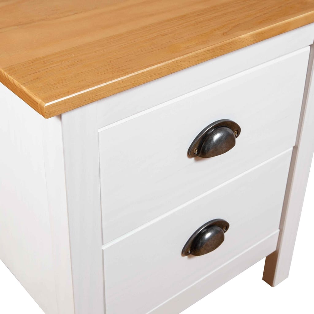 Tables de chevet Hill 2 pcs Blanc 46x35x49,5 cm Bois pin solide