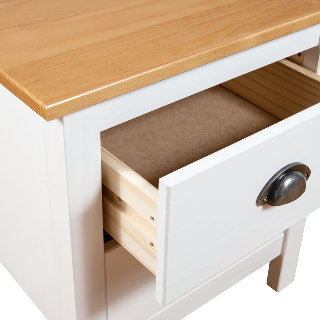 Tables de chevet Hill 2 pcs Blanc 46x35x49,5 cm Bois pin solide