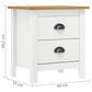 Tables de chevet Hill 2 pcs Blanc 46x35x49,5 cm Bois pin solide