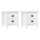 Tables de chevet Hill 2 pcs Blanc 46x35x49,5 cm Bois pin solide