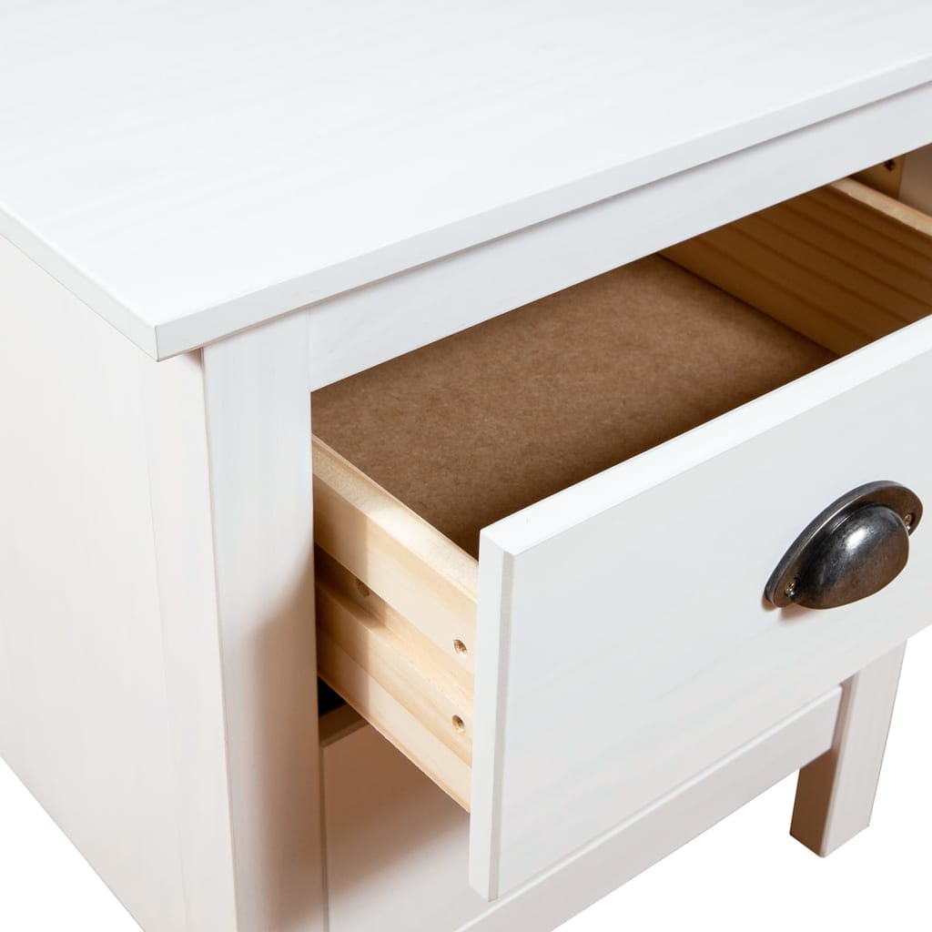 Tables de chevet Hill 2 pcs Blanc 46x35x49,5 cm Bois pin solide