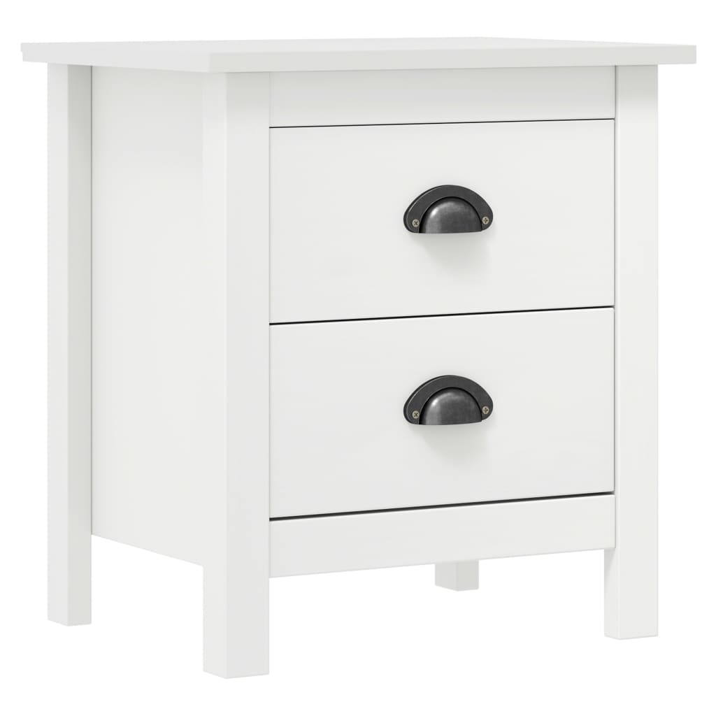 Tables de chevet Hill 2 pcs Blanc 46x35x49,5 cm Bois pin solide